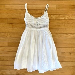 Surf Gypsy White Crochet Mini Dress Size S